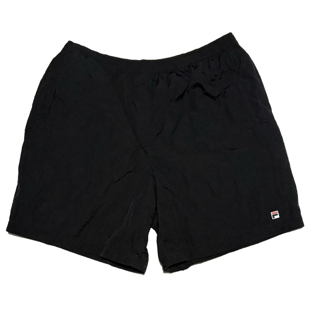 Fila X Hailey Beiber Crinkle Nylon Shorts Gym Cotton Lined Size L Women Black